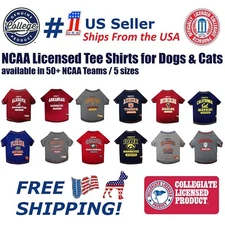 Pets First NCAA Tee Shirt for Dogs & Cats Comfortable & Sporty Dog Tee Shirt