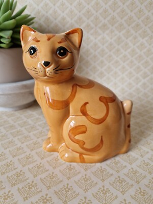 Ingwer Katze Figur 6 Zoll Keramik handbemalt niedliche Katzenliebhaber sitzende Katze 