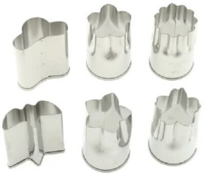 SET of 6 Japanese Vegetable Cutter Stainless Steel Small Assorted Made in Japan