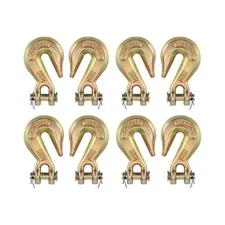 8 Pack G70 3/8" Clevis Grab Hooks Tow Chain Hook Flatbed Tie Down Truck Trailer