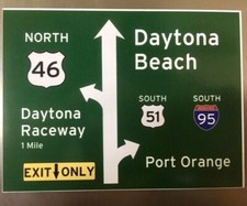 K&uuml;hlschrank Magnet Daytona Beach - Daytona Raceway Interstate 95 - 10 x 7,5 cm