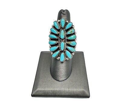 P. Jones Beautiful Vintage Native American Navajo Turquoise Sterling Silver Bracelet P. Jones Beautiful Vintage Native American Navajo Turquoise Sterling Silver Bracelet