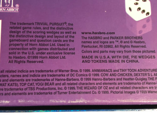 Warner Bros. Trivial Pursuit All-Family Edition Game 1999 Complete Hasbro - Picture 3 of 9