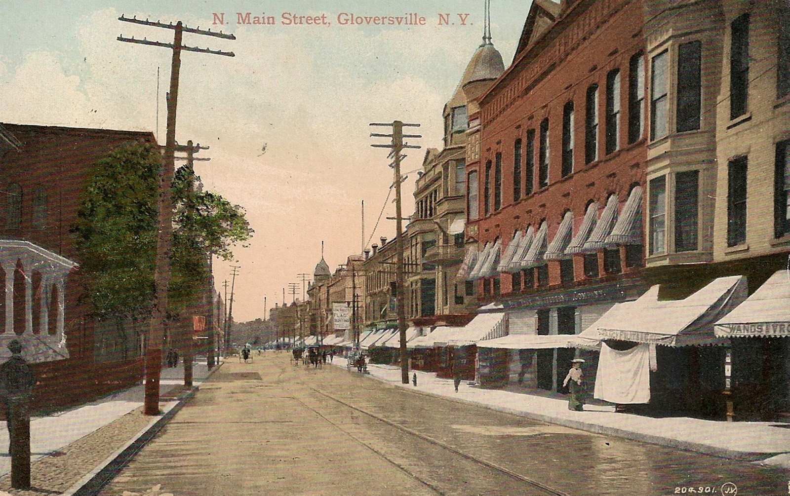 North Main Street in Gloversville NY Postcard 1909 eBay
