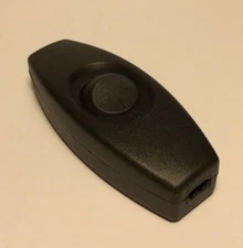 New Brown In Line Feed Through Rocker Switch, On-Off, For SPT-1 Lamp Cord #RS454