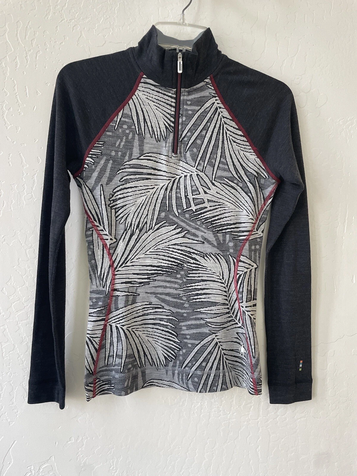 Smartwool Women’s Merino 250 Base Layer Pattern 1/4 Zip Pullover Sz XSmall