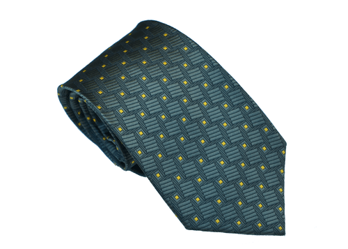 Men's red , blue and silver stripped woven tie - Picture 8 of 12