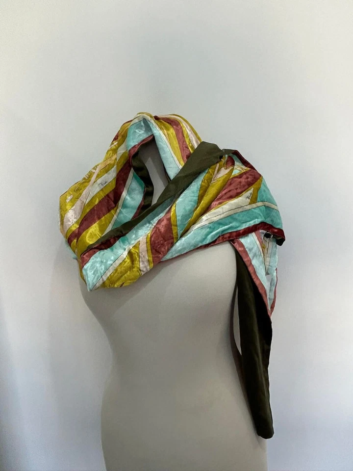 S3# NUEVO CON ETIQUETASG Emilio Pucci rectangular bufanda de seda multicolor 59/11 pulgadas Hecho en Italia  Foto 3 de 4