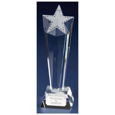 GLENWAY Kristall Trophäe / Award Größe 23,5 cm KOSTENLOSE GRAVUR (IN PRÄSENTATIONSBOX) KK204