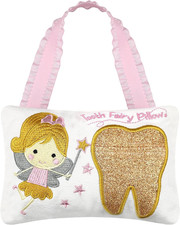 Tooth Fairy Pillow Embroidery Cartoon Fairy Gold Tooth Pocket with Gift Box Toot
