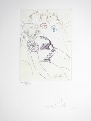 SALVADOR DALI radierung Henry IV Shakespeare II  1971 Rives SIGNIERT