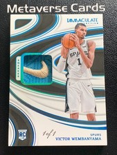 2023-24 Immaculate Sneaker Swatch Nike Tag Platinum 1/1 RC Victor Wembanyama