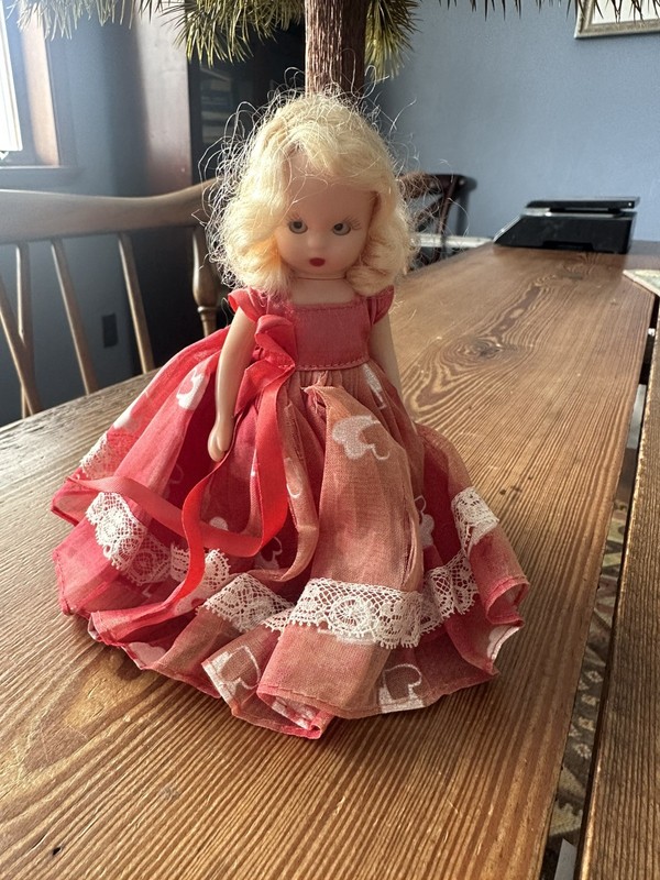 Vintage Nancy Ann Doll Queen of Hearts 157 Valentine's or Christmas dress