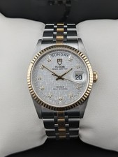 Tudor Prince Date Day Linen Diamond Dial 76213 18k Yellow gold 2019 Complete Set