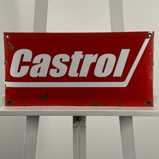 Castrol Enamel Sign - 50x25cm 19.7x9.8 - Nice Garage Motor Oil Porcelain Sign