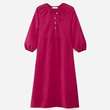 NWT EVERLANE The TENCEL™ Gathered Maxi Dress size S Hot Pink Fuchsia