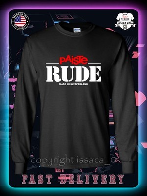 Paiste Cymbals RUDE Logo Men's Long Sleeve T-Shirt American issaca T-Shirt