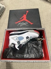 Jordan Air Jordan 4 Retro GS 5.5Y White/Blue/Red Leather Mid Top Sneakers