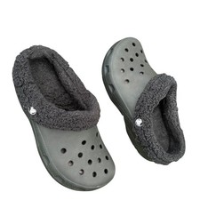 Crocs Classic Mammoth Lined Clogs Unisex Size M7 W9 Black Slip On Shoes