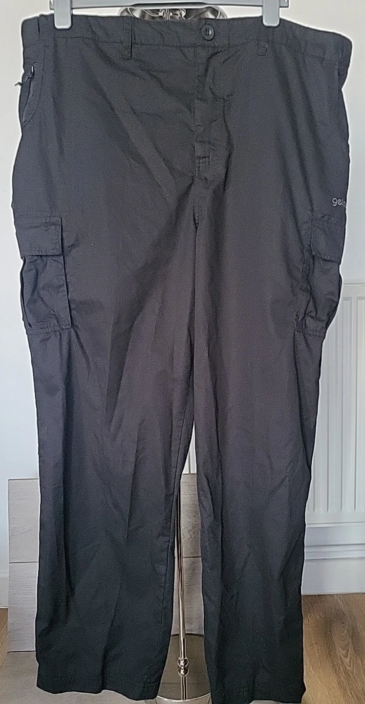 Gelert Mens Cargo Trousers Size 3XL Black W42" Hiking Outdoor Combat Fishing