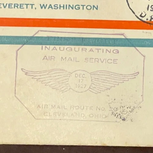 US Postage Stamp FDC Scott C7 US First Flight Cover Airmail Service Lines 1927 - Image 2 of 3