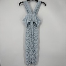 BCBG Women's Ruched Cut Out Slim Bodycon Mini Dress Blue Size Small NWT, $278