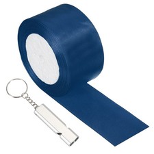 Finish Line Satin Ribbon with Whistle, 2"x24Yd  Dark Blue