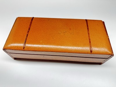 vintage dunhill london mechanical musical leather box wooden cigarette humidor