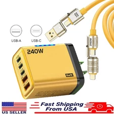 240W Supe Fast Charging USB Type C Wall Charger For Samsung iPhone Android Phone