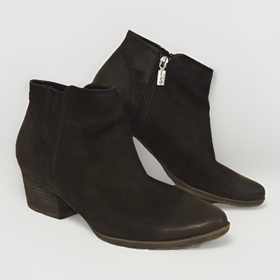Blondo Leather Ankle Boots Womens 9 M Black Valli Waterproof Nubuck Side Zip