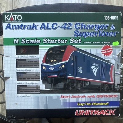 KATO Amtrak ALC-42 Charger Superliner N Scale Analog DC Starter Set 106-0019 NEW