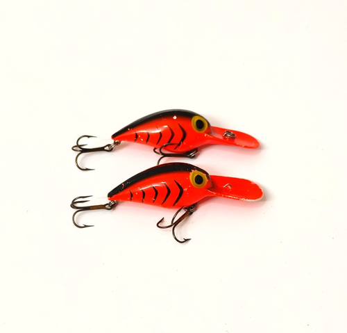 (2) Vintage Pre-Rapala Storm Wiggle Wart Crankbait Fishing Lures Lot of 2 - V90
