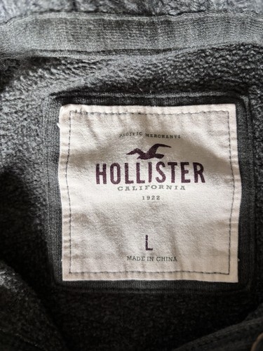 Hollister graue Knopfleiste Jacke Cardigan Pullover Rippkragen French Terry Fleece - Bild 4 von 10
