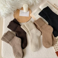 5 Pairs Womens Thick Socks Wool Thermal Warm Knitting Nordic Ladies Socks Winter