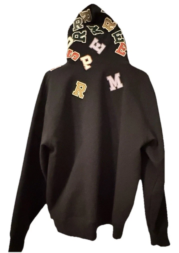 Supreme Appliqué dispersé épuisé brodé lettrage SUPREME sur capuche XL