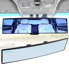 Universal Convex 300mm Wide Broadway Blue Tint Interior Clip On Rear View Mirror
