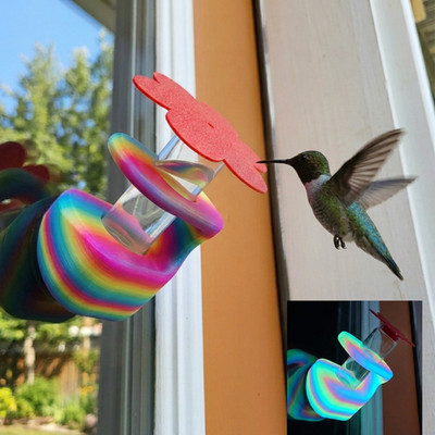 Glow in Dark Window Hummingbird Feeder Bee Proof USA Made Many Colors