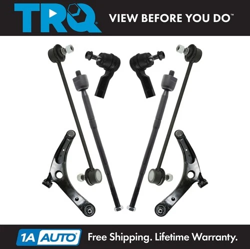 TRQ Front Control Arm & Tie Rod Kit 8pc for 2011-2024 Outlander Sport Lancer