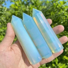 Natural Opalite Stone Obelisk Tower Reiki Mineral Specimen Home Decor Gift 1pcs