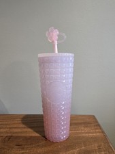 Starbucks Cherry Blossom Textured Cold Cup 24oz Pink Purple Spring 2026 w Topper