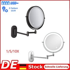 Kosmetikspiegel mit LED Beleuchtung Vergrößerung, Doppelseitiger Schminkspiegel