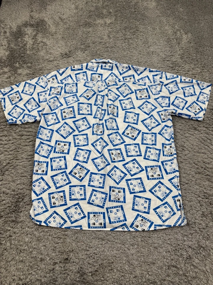 Camisa Hawaiana De Colección Esprit Sport Top Mujer Pequeña Gran Tamaño Geométrica Bowling AOP Foto 2 de 4