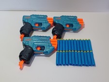 Lot of 3 Nerf Trio Elite 2.0 Blasters w/ Foam Bullets