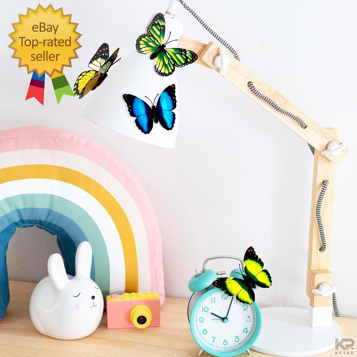 20 Pcs Butterfly Magnets for Refrigerators – 4" Colourful Magnetic Butterflies D