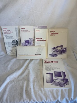 LOT OF 6 Vintage Compaq Quick Reference Guide,Computer User Guide Quick Setup