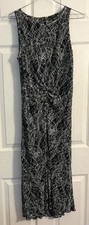 Halogen Black & White Stretch Sleeveless Maxi Dress Partial Lined Women’s Small