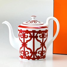 Tetera Hermes Guadalquivir Vajilla Roja Adorno Café Mañana Cena Auténtica Nueva