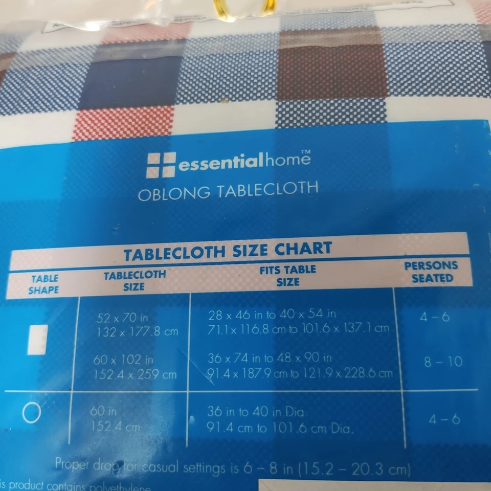 Red White And Blue Polyester Tablecloth 52x70 Weddings Parties Home 4th Of July - Image 3 of 3