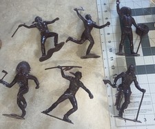 lot of 6 Plastamarx indian native american figure's 6 inch tall Vintage Action