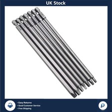 Magnetic Square Head Screwdriver Bits 1/4" Hex Shank 7pc 6"
